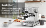 Geek Chef Espresso Machine, 20 Bar Espresso Machine With Milk Frother For Latte, Cappuccino, Macchiato, For Home Espresso Maker, 1.8L Water Tank, Stainless Steel, Ban On Amazon - Image 7