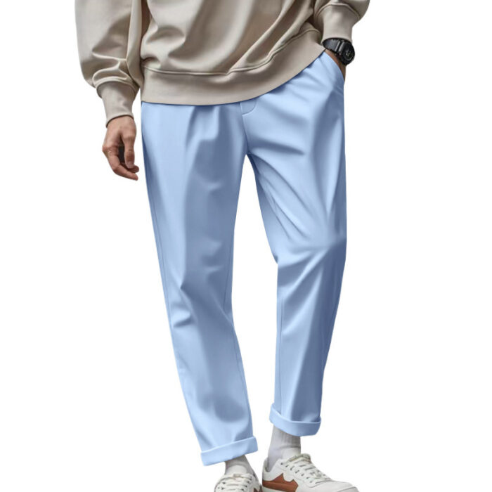 Men's Trousers With Pockets Casual Loose Comfortable Quick-drying Waist-tied Pants - Image 4