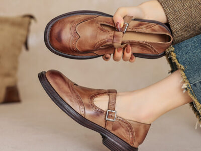 Fashion Women's Flat British Style Leather Shoes