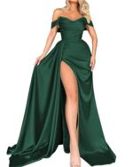 Banquet High Slit Host Off-shoulder Slimming Party Evening Dress - Image 2