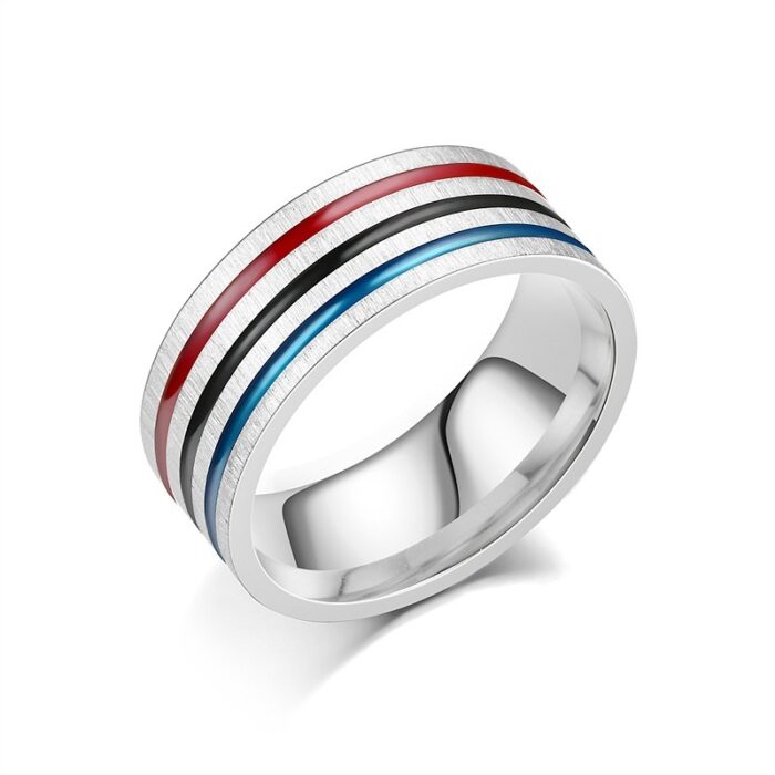 Titanium Steel Ring Rainbow Drops Of Oil - Image 3