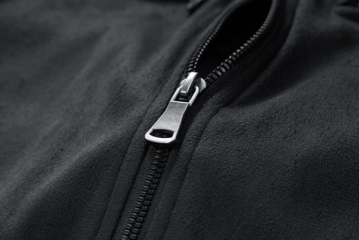 Suede Stand Collar Men's Jacket Double Zipper Pocket Clothing Mens - Image 7