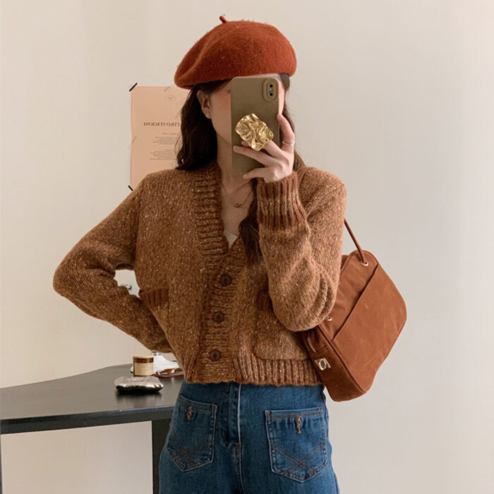 French Style Sweater Cardigan, Women's Spring Knitted Sweater, Kintted Top, Knitwear, Spring Clothing, Womens Clothing - Image 4