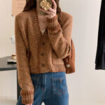 French Style Sweater Cardigan, Women's Spring Knitted Sweater, Kintted Top, Knitwear, Spring Clothing, Womens Clothing - Image 2