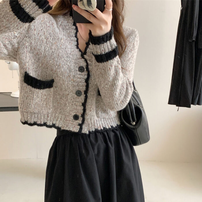French Style Sweater Cardigan, Women's Spring Knitted Sweater, Kintted Top, Knitwear, Spring Clothing, Womens Clothing - Image 3