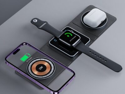 3 IN 1 Magnetic Folding Wireless Charger Station For IPhone Transparent Fast Charging For IWatch And Airpods