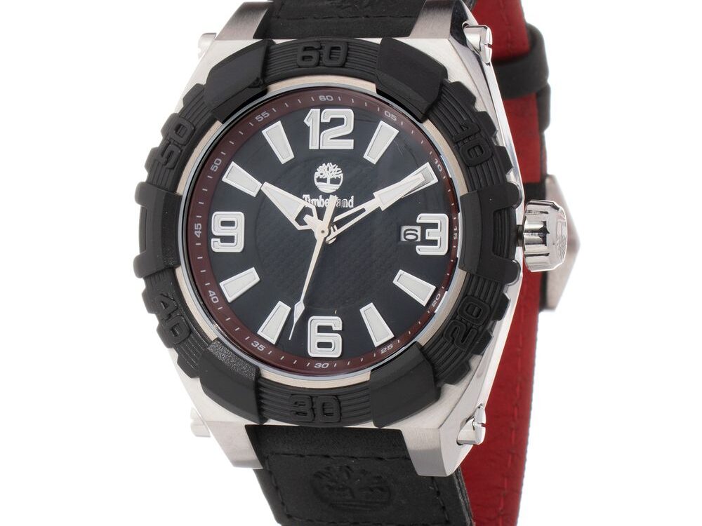Timberland Black Leather Sport Watch