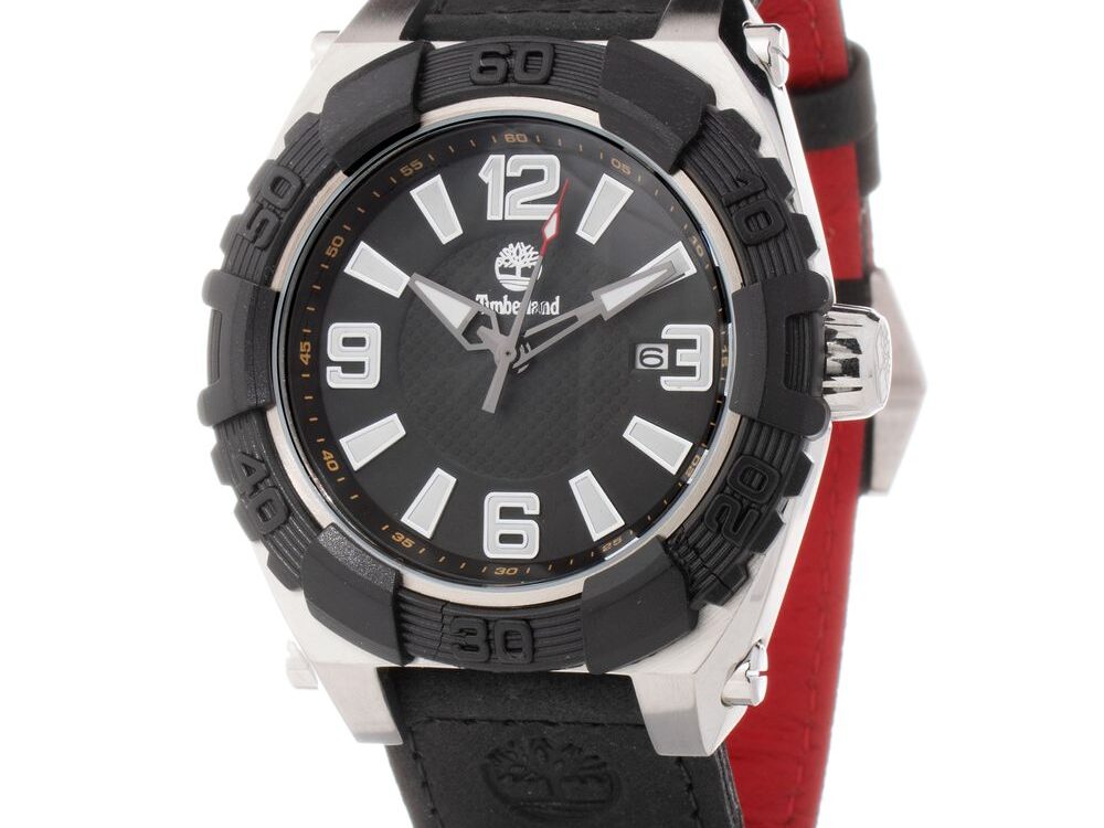 Timberland Black Leather Sport Watch
