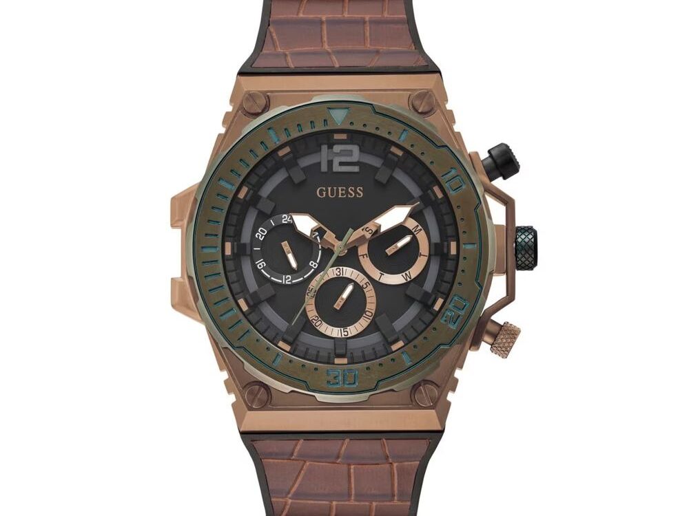 Guess Brown Synthetic Dress Watch