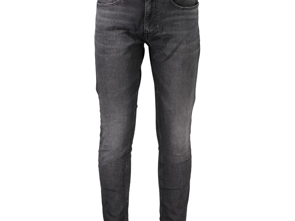 Tommy Hilfiger Black Cotton Slim Men Jeans