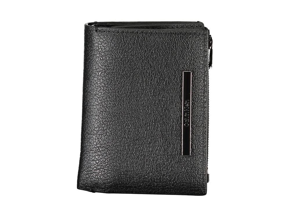 Calvin Klein Sleek Black Leather Wallet with Coin Purse
