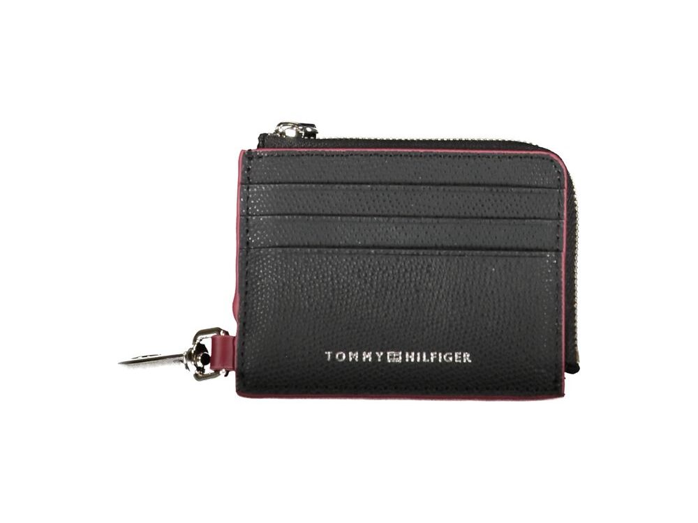 Tommy Hilfiger Black Leather Men Wallet Holder