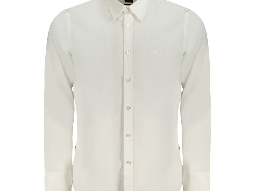 Hugo Boss White Cotton Men Shirt