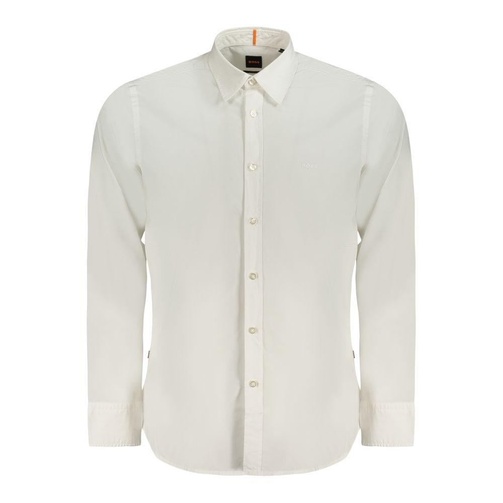 Hugo Boss White Cotton Men Shirt