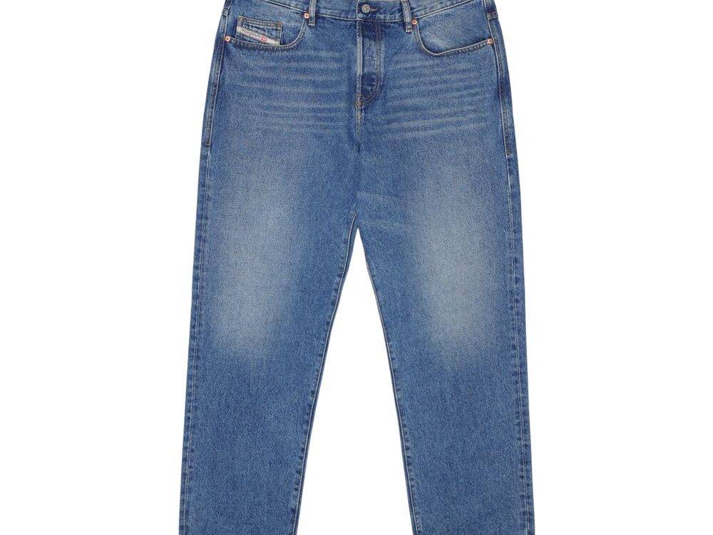 Diesel Blue Cotton Relaxed Fit Jeans