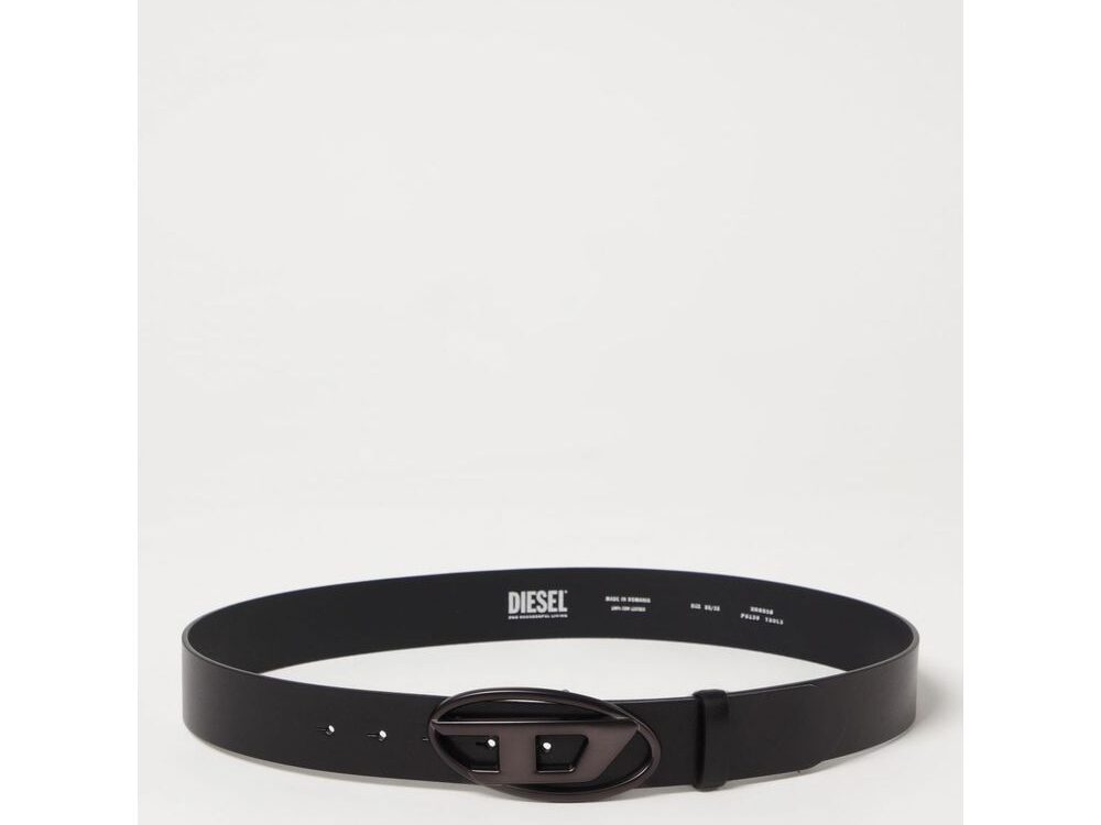 Diesel Black Leather Regular Belt