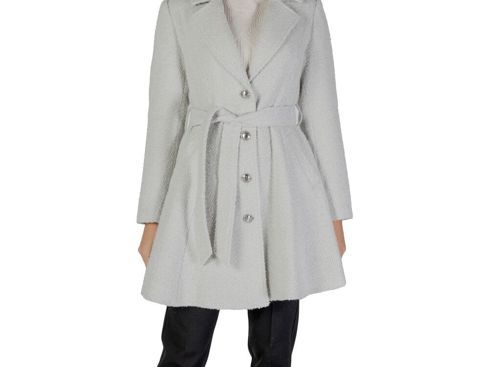 Guess Gray Polyester And Wool Coat