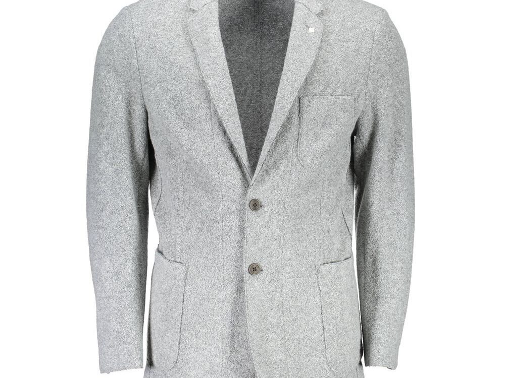 Gant Gray Polyester And Wool Blazer