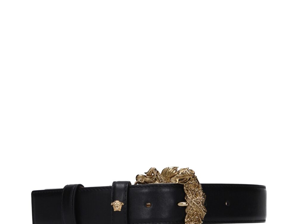 Versace Black Leather Regular Belt