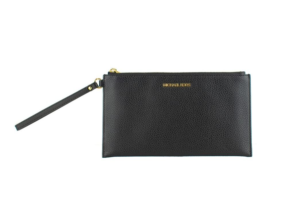 Michael Kors Black Leather Clutch Bag