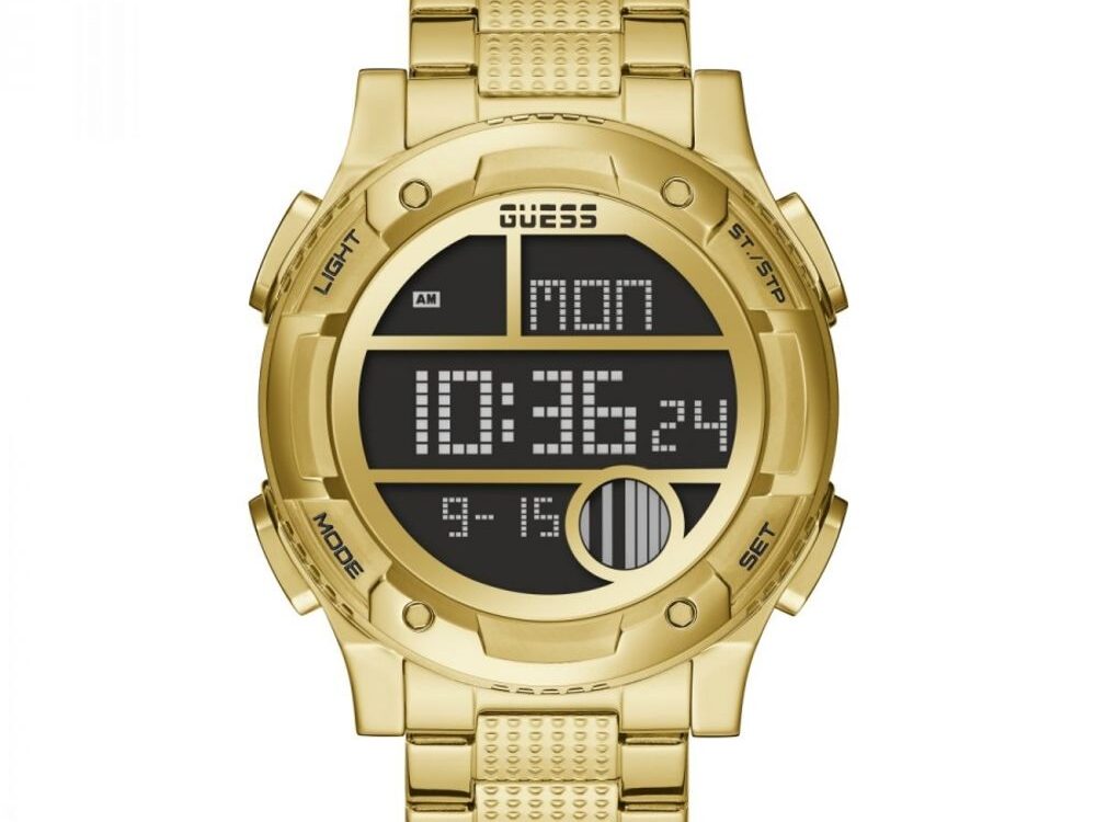 Guess Gold Stainless Steel Digital Watch