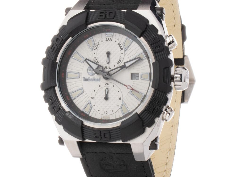 Timberland Black Leather Sport Watch