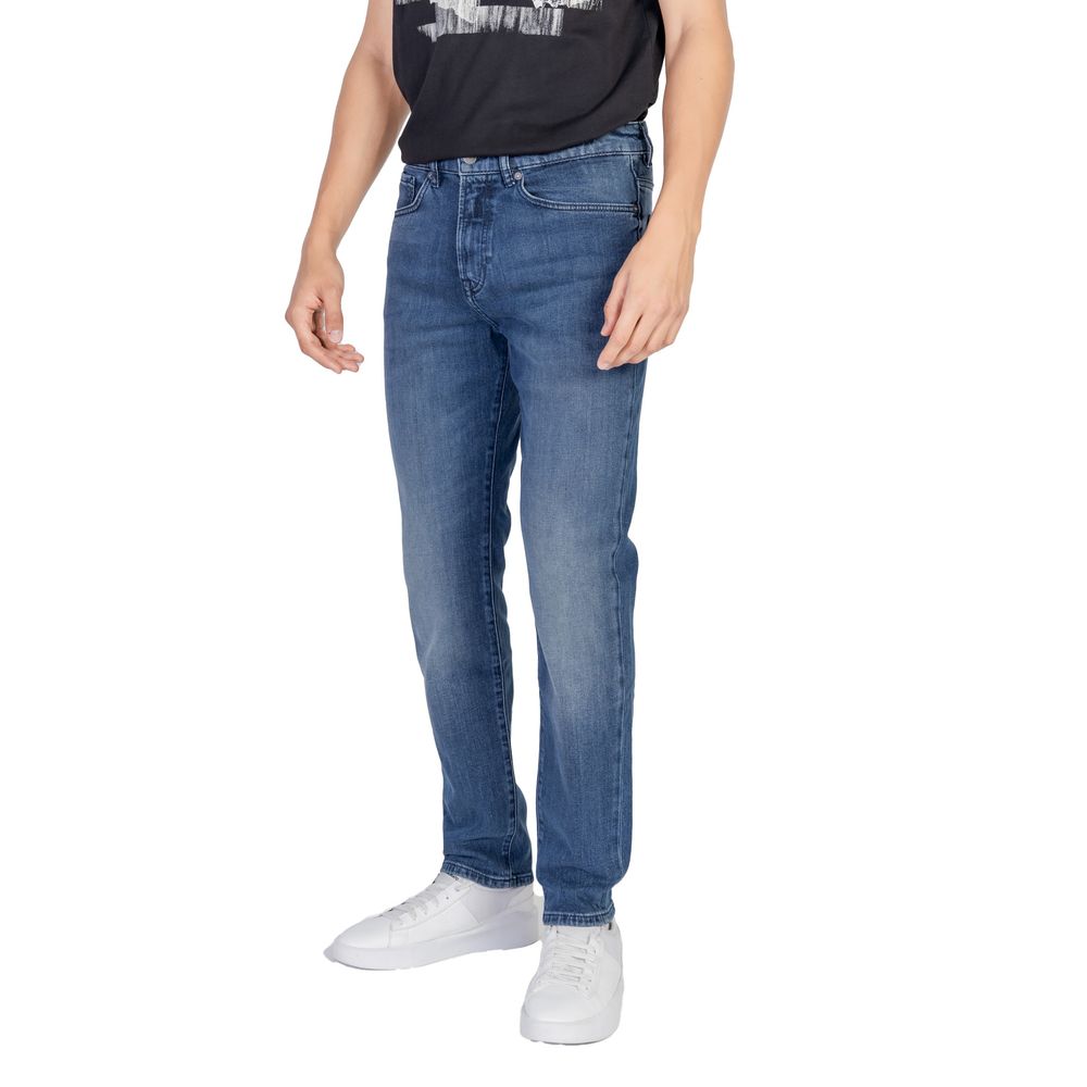 Hugo Boss Blue Cotton Relaxed Fit Jeans - Image 2