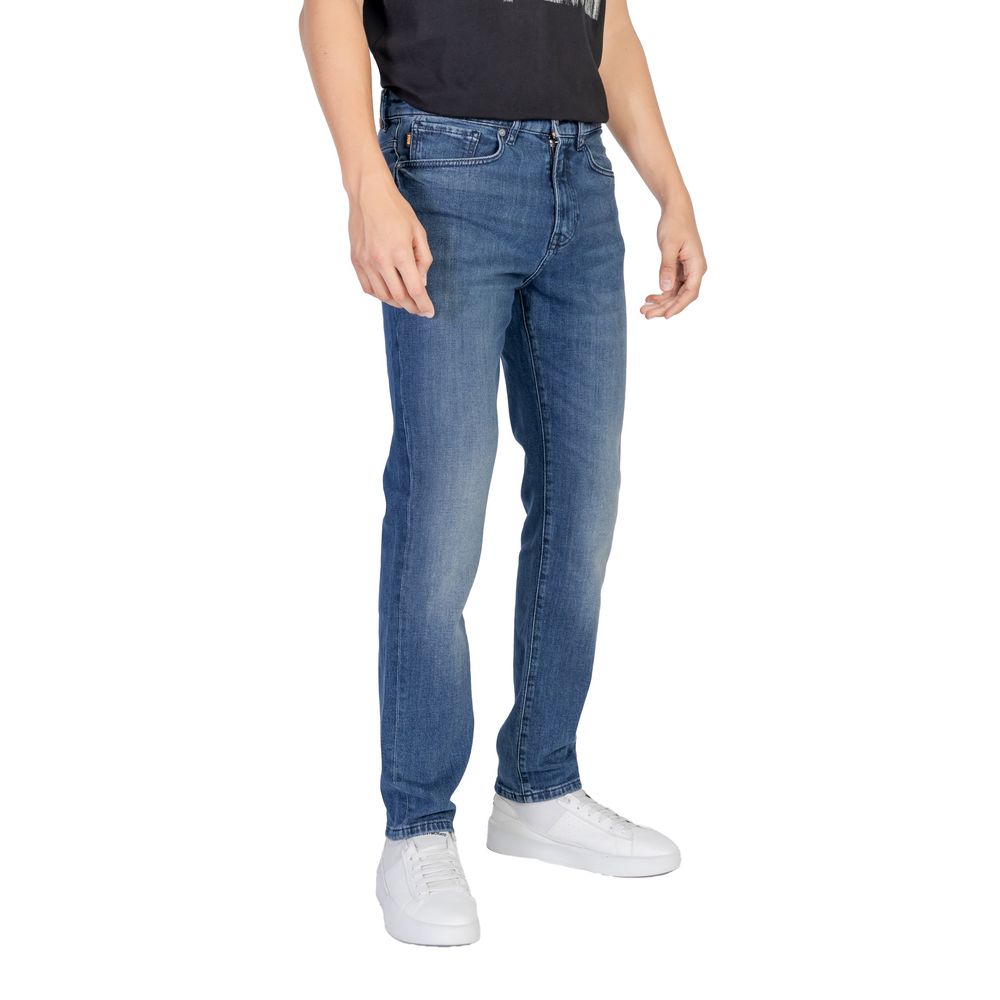 Hugo Boss Blue Cotton Relaxed Fit Jeans - Image 3
