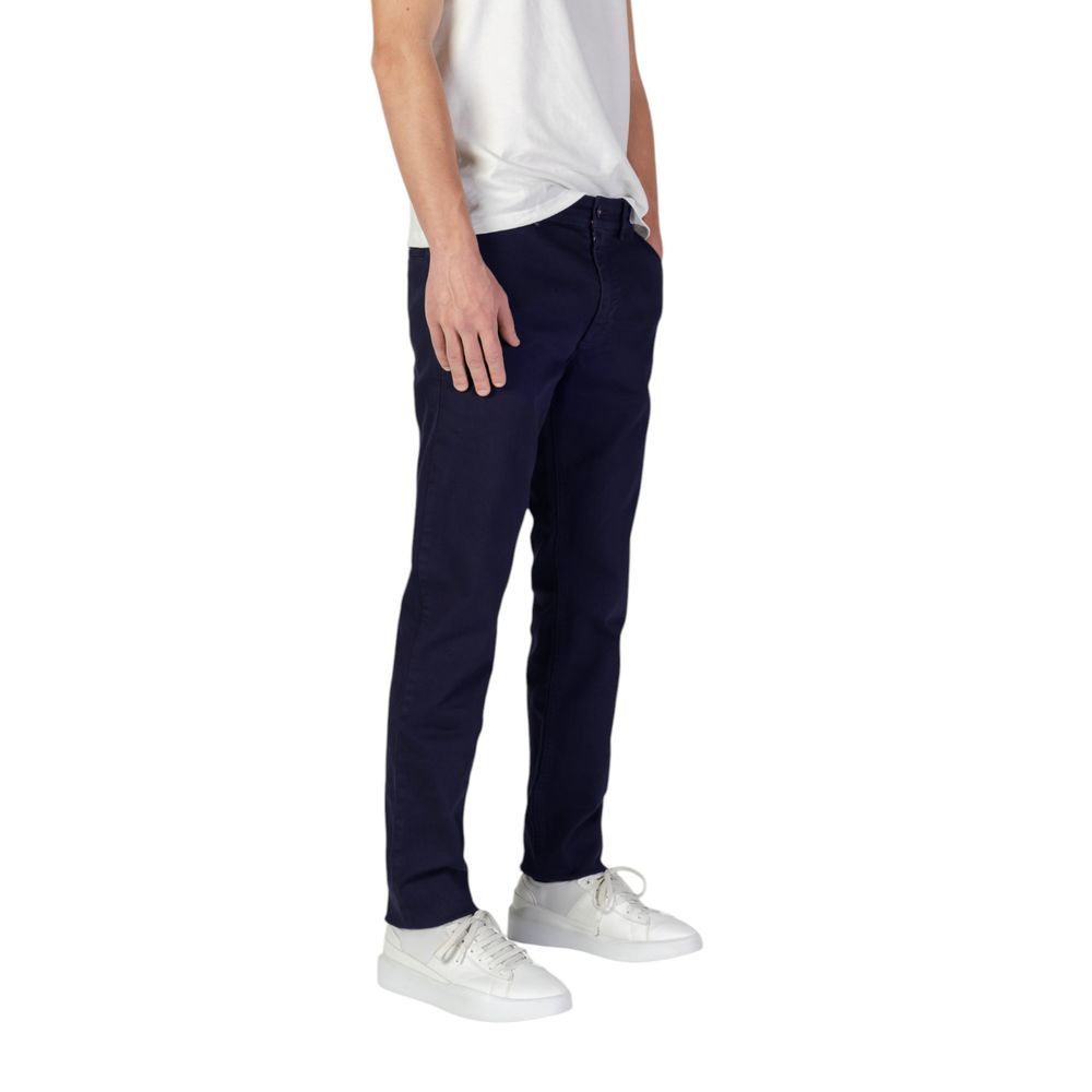 Hugo Boss Blue Cotton Skinny Pants - Image 4
