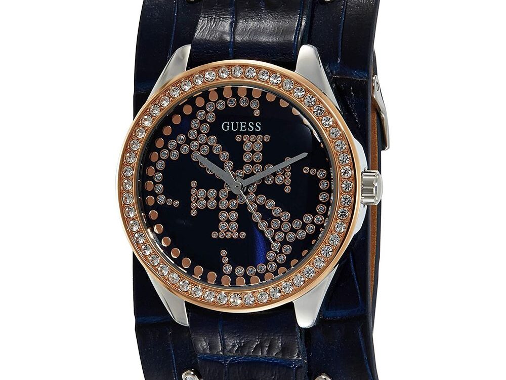 Guess Blue Leather Dress Watch