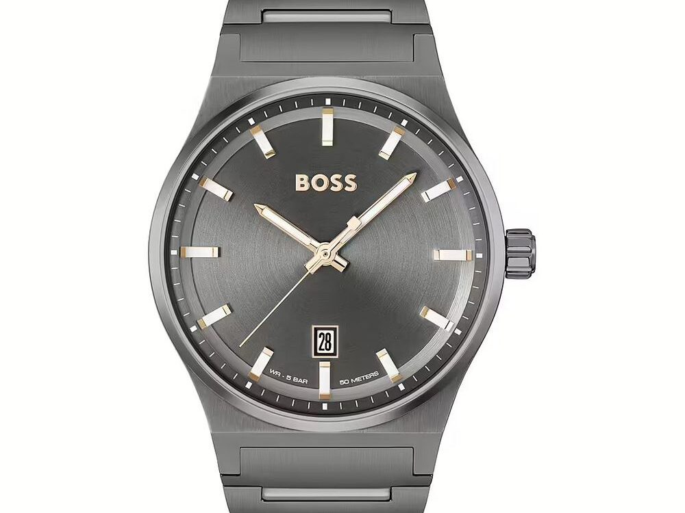 Hugo Boss Gray Stainless Steel Dress Watch