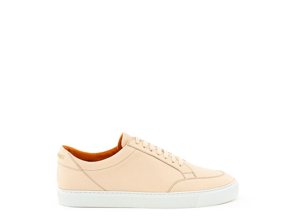 Burberry Pink Leather Low Top Sneakers
