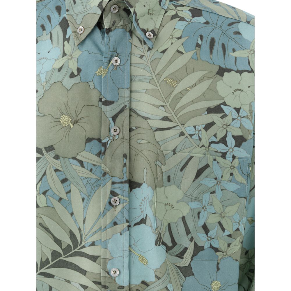 Tom Ford Blue Lyocell Pattern Shirt - Image 3