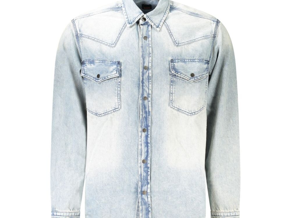 Hugo Boss Blue Cotton Shirt