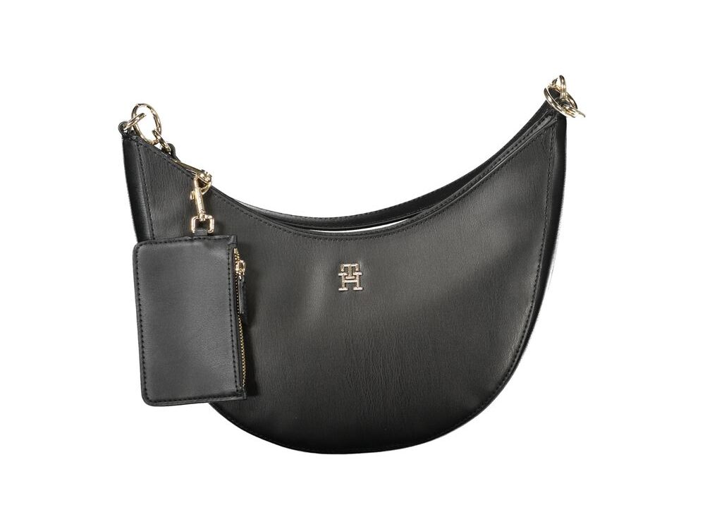Tommy Hilfiger Black Polyurethane Women's Shoulder Bag
