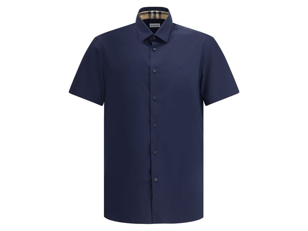 Burberry Blue Cotton Shortsleeve Shirt