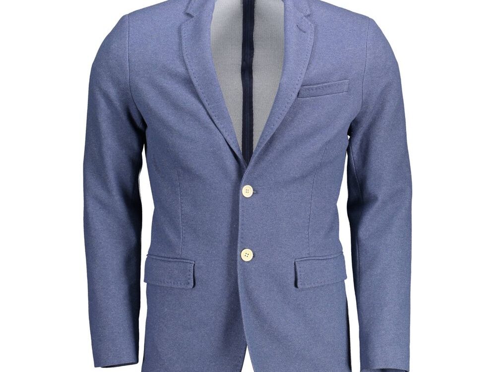 Gant Blue Cotton Men Jacket