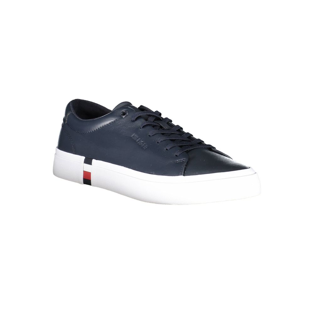 Tommy Hilfiger Blue Leather Men Sneaker - Image 2
