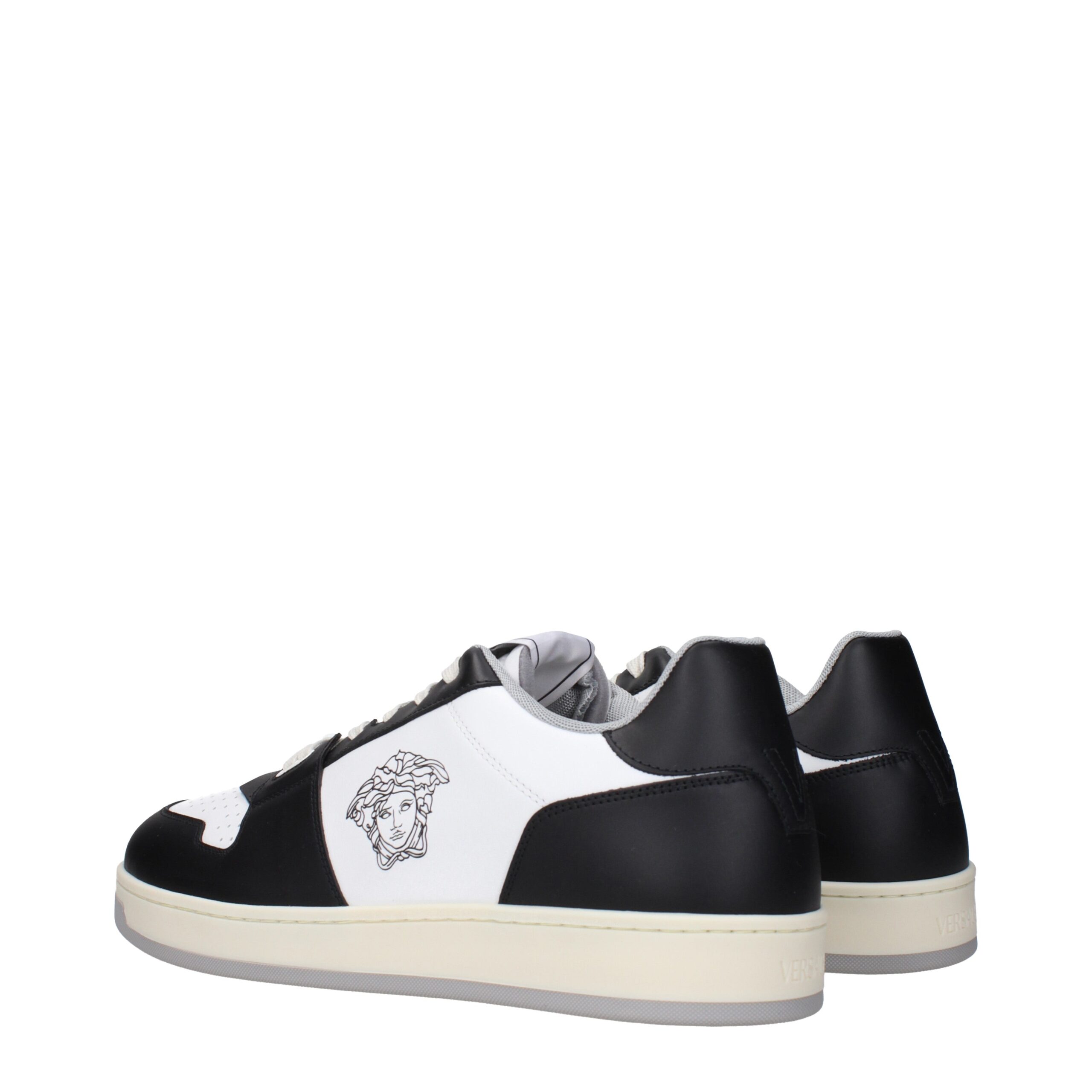 Versace White Leather Low Top Sneakers - Image 4