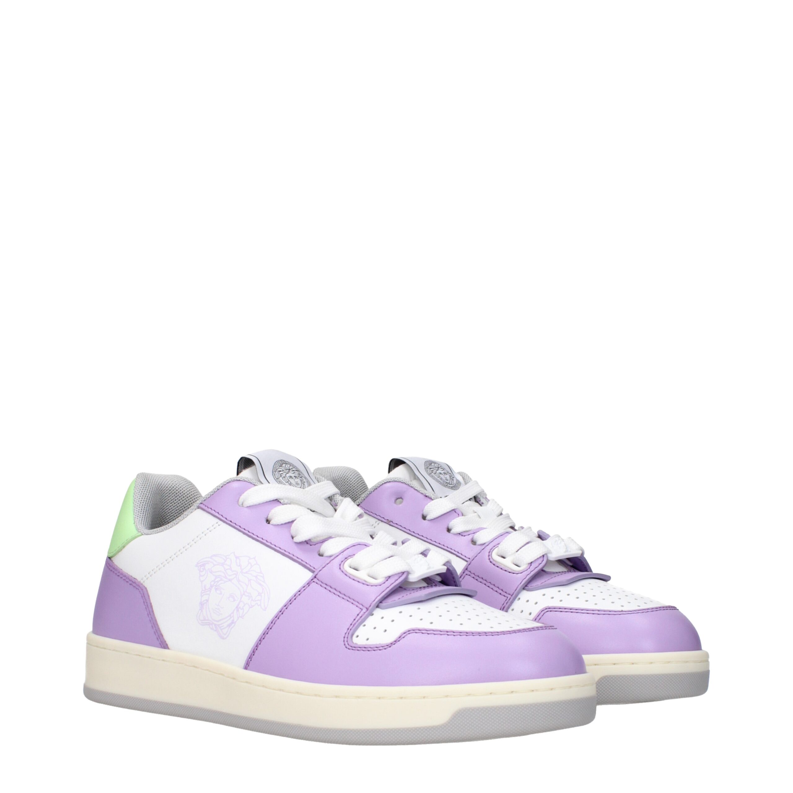 Versace White Leather Low Top Sneakers - Image 2