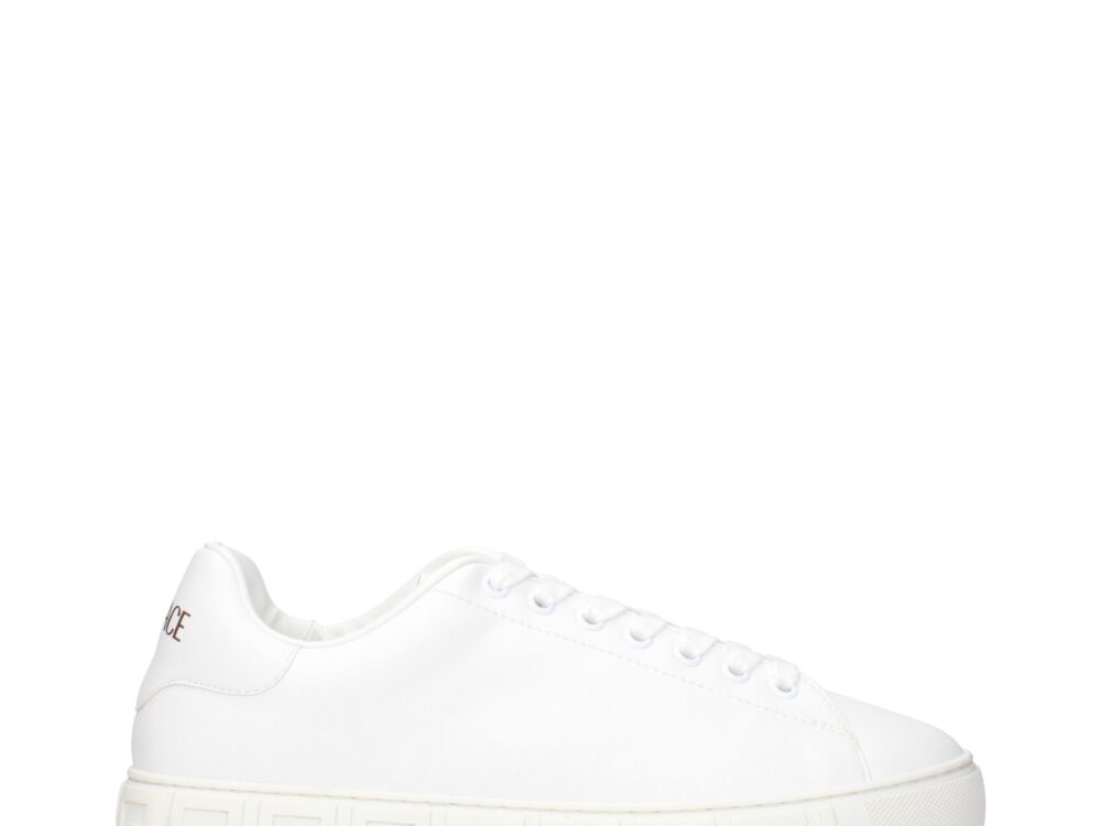 Versace White Leather Low Top Sneakers