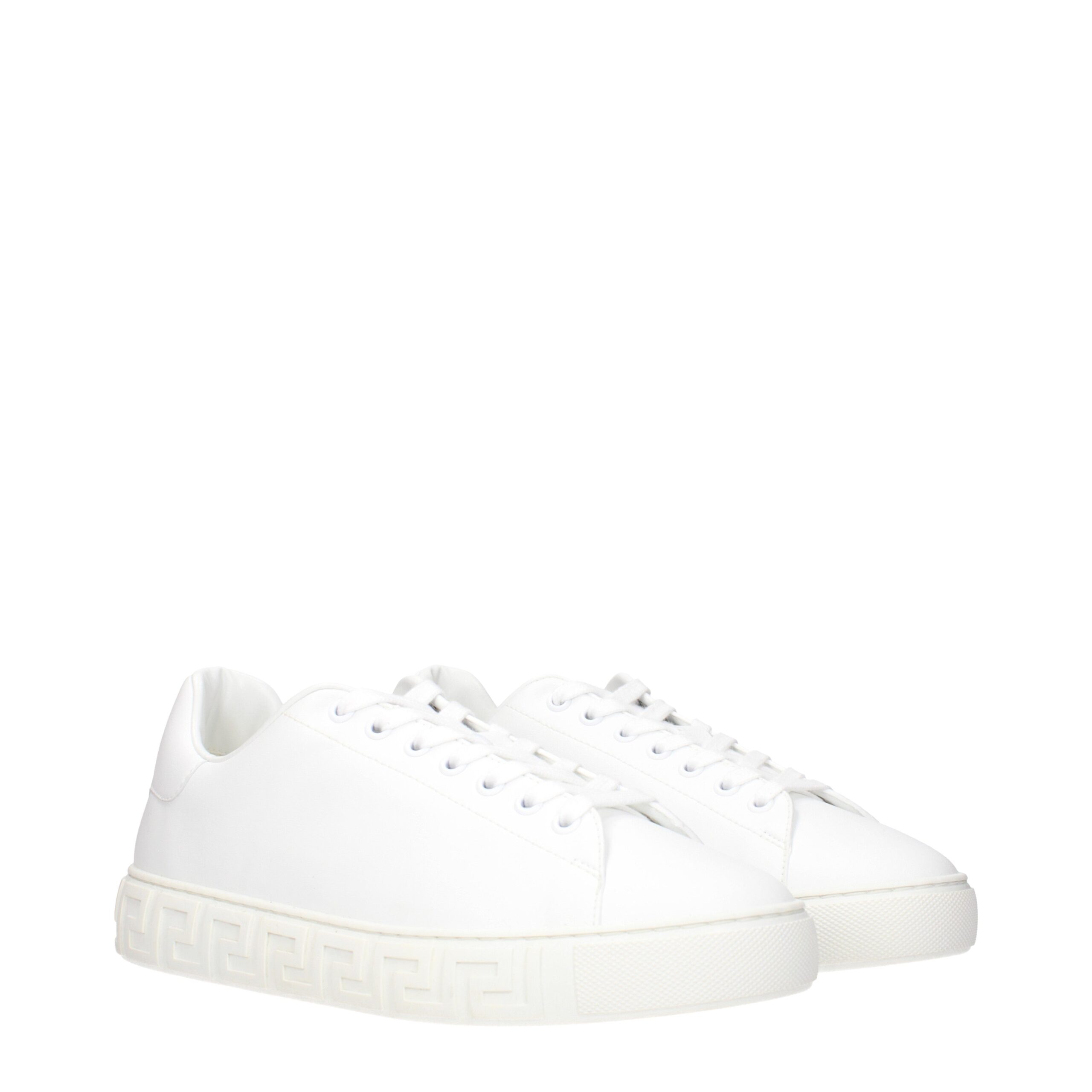 Versace White Leather Low Top Sneakers - Image 2