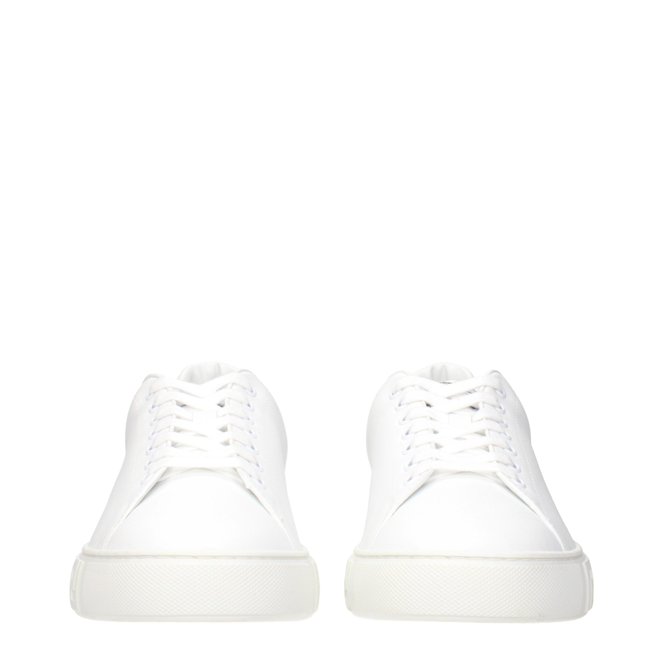 Versace White Leather Low Top Sneakers - Image 3