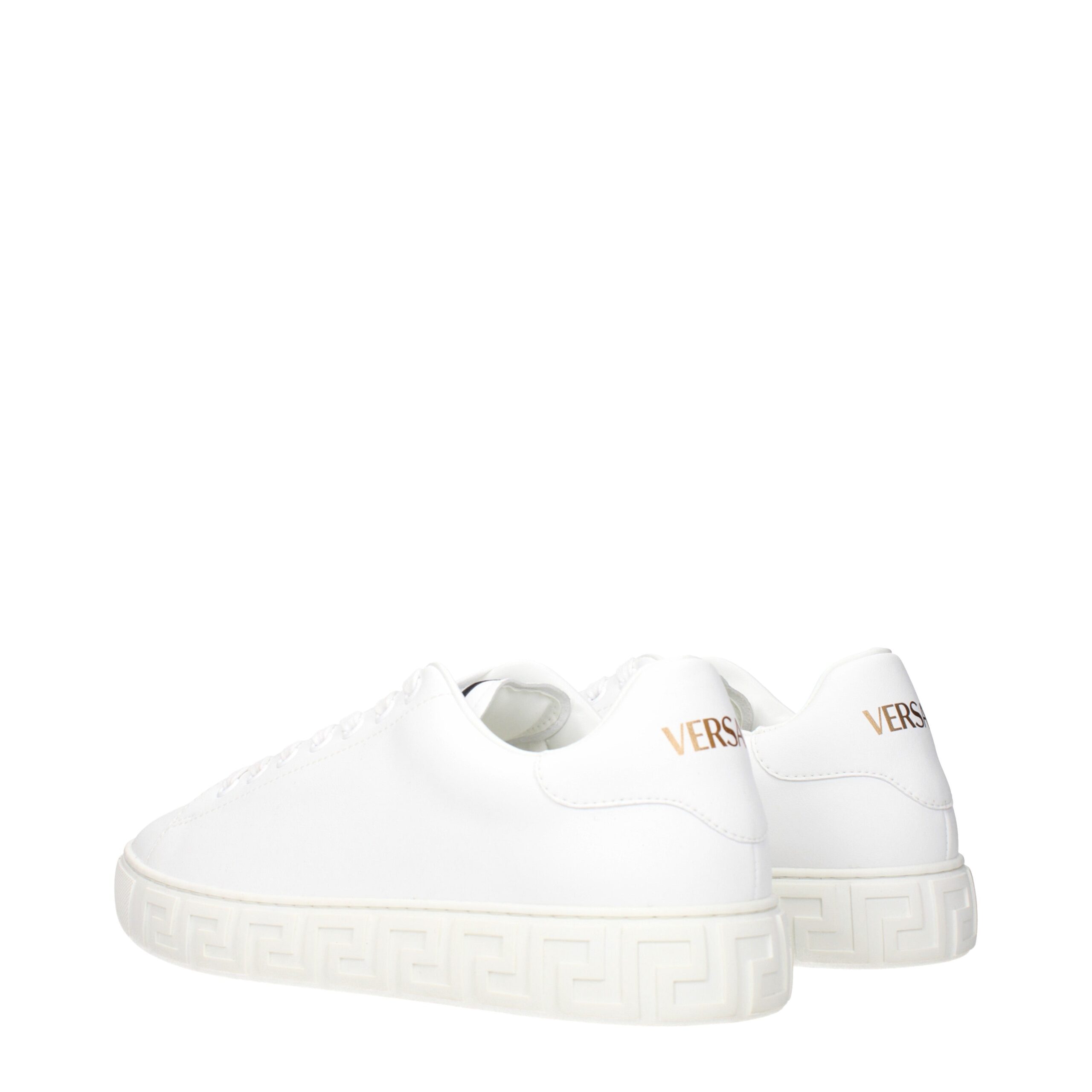 Versace White Leather Low Top Sneakers - Image 4