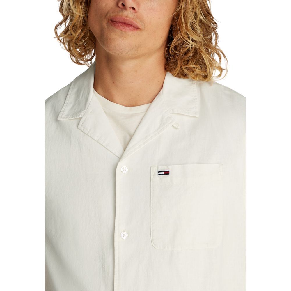 Tommy Hilfiger Jeans Cream Cotton Shortsleeve Shirt - Image 4