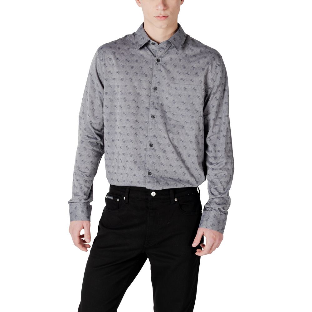 Guess Gray Cotton Pattern Shirt - Image 5