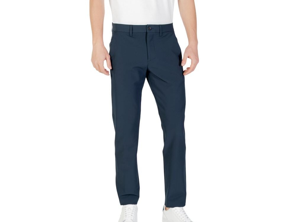 Hugo Boss Blue Polyester Skinny Pants