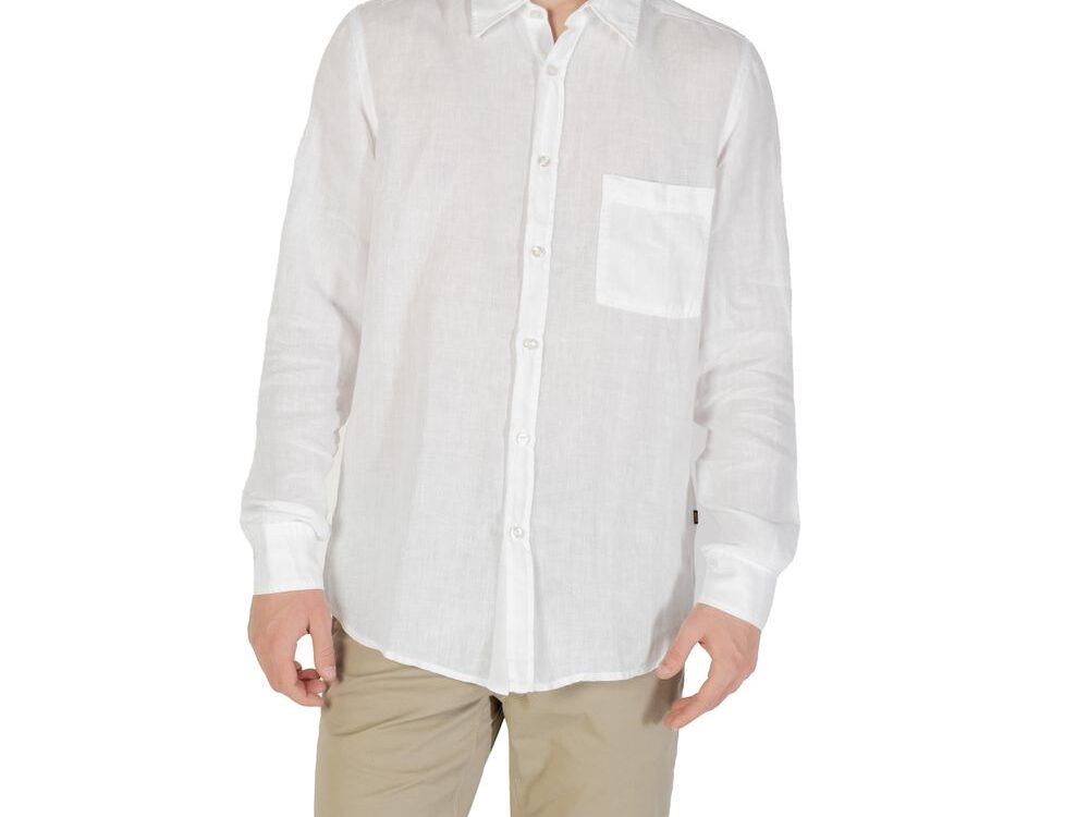 Hugo Boss White Linen Dress Shirt