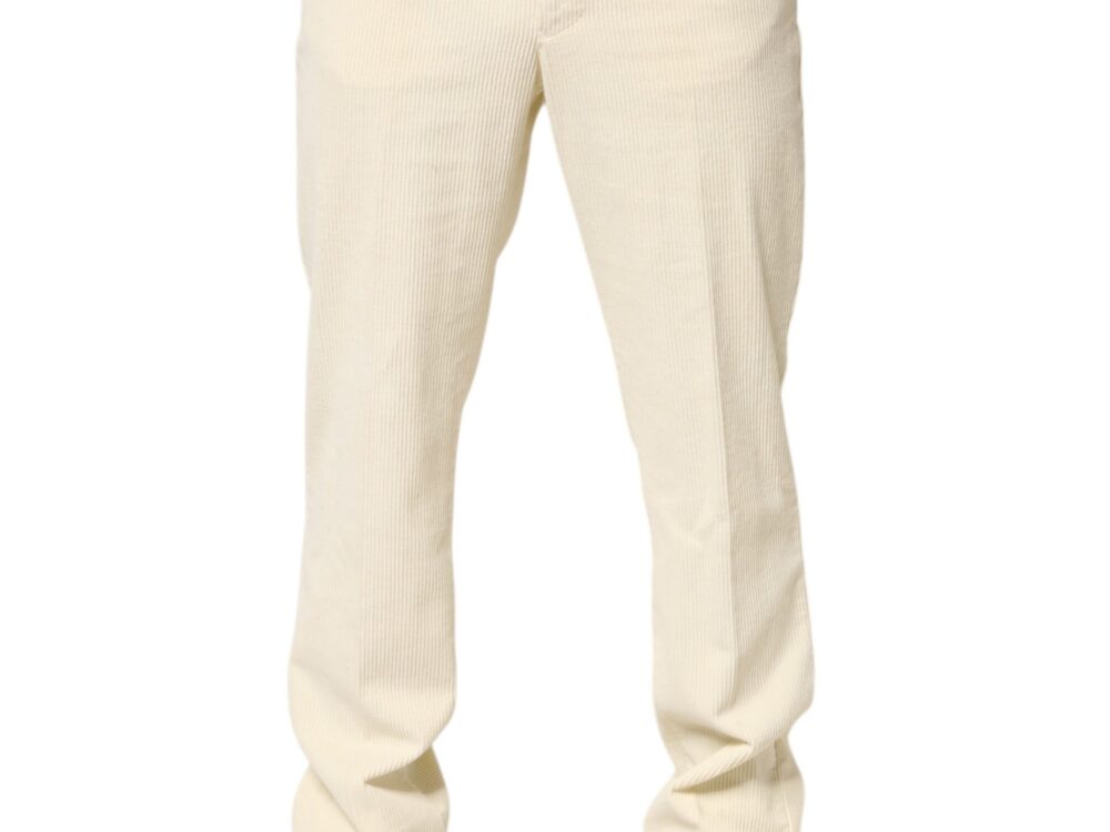 Burberry Beige Corduroy Cotton Straight Men Trouser Pants