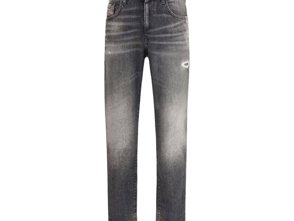 Diesel Gray Cotton Relaxed Fit Jeans